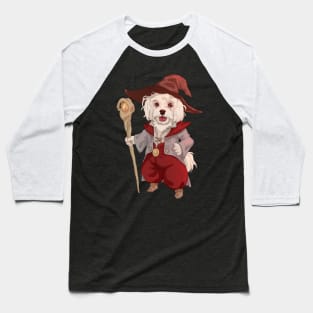 White Pearl Wizard Baseball T-Shirt